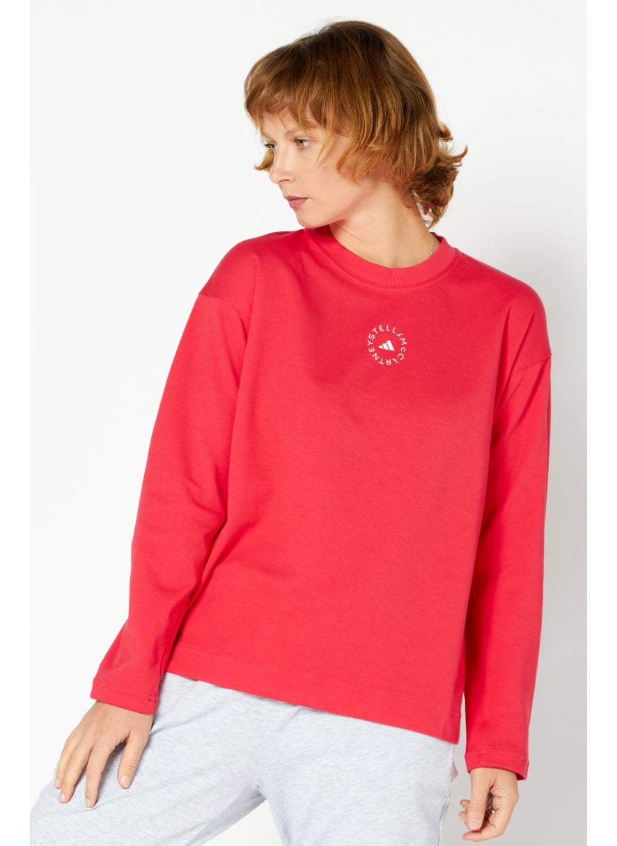 Women Sportswear Fit Long Sleeves Brand Logo Training T-Shirt, Pink