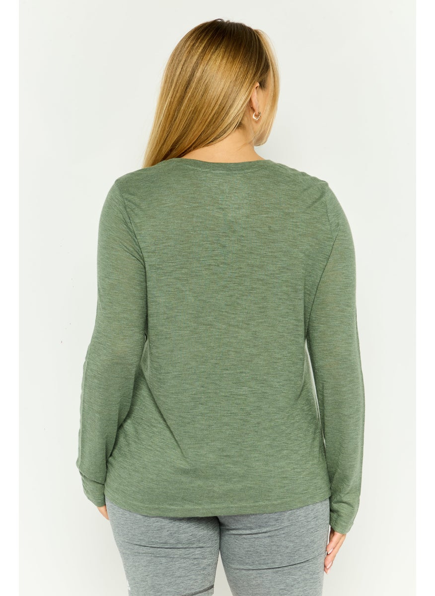 Women Sportswear Fit Long Sleeve Outdoor Top, Green