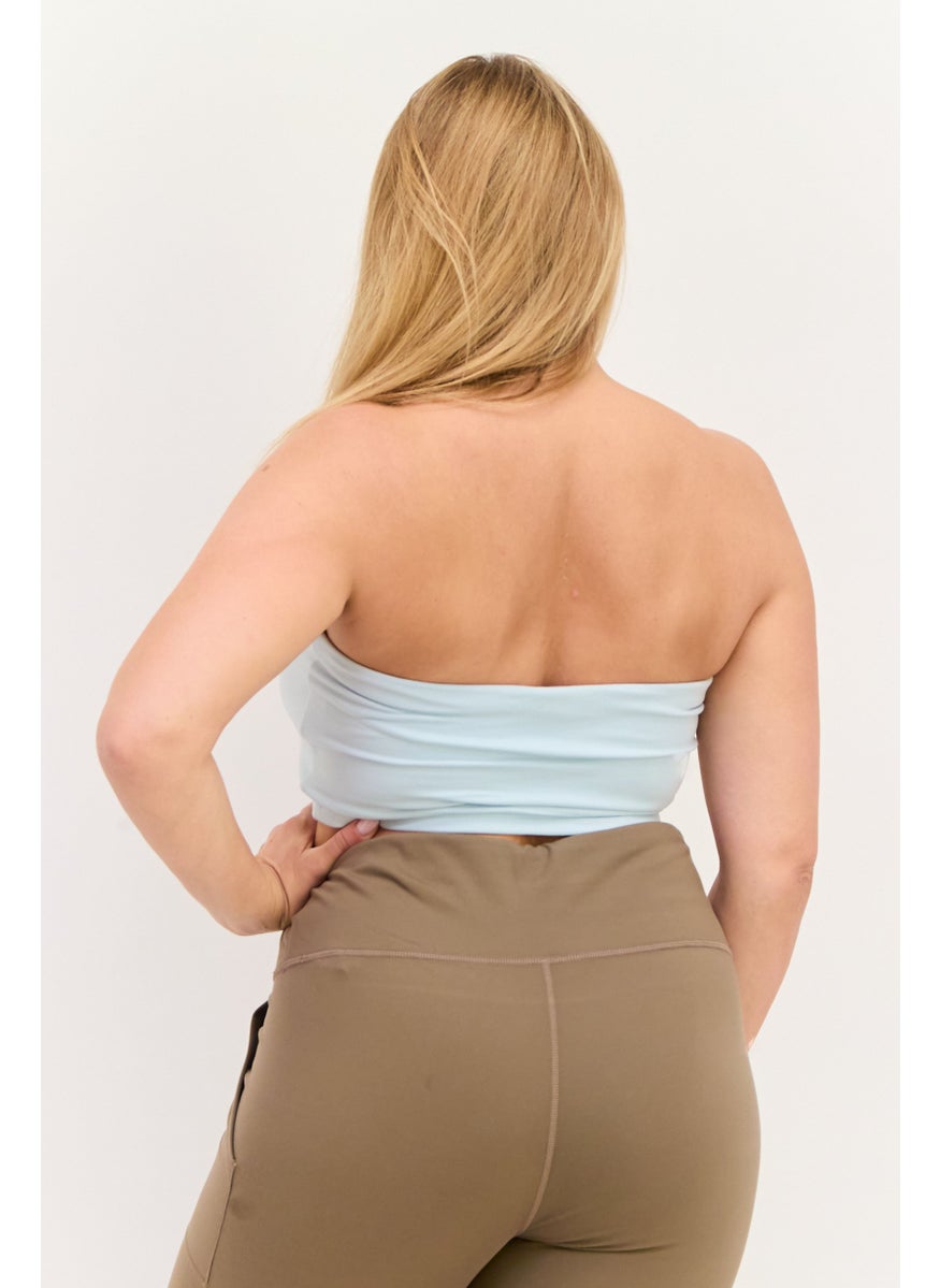Women Sportswear Fit Strapless Training Top, Light Green