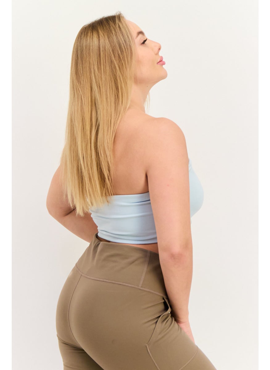 Women Sportswear Fit Strapless Training Top, Light Green
