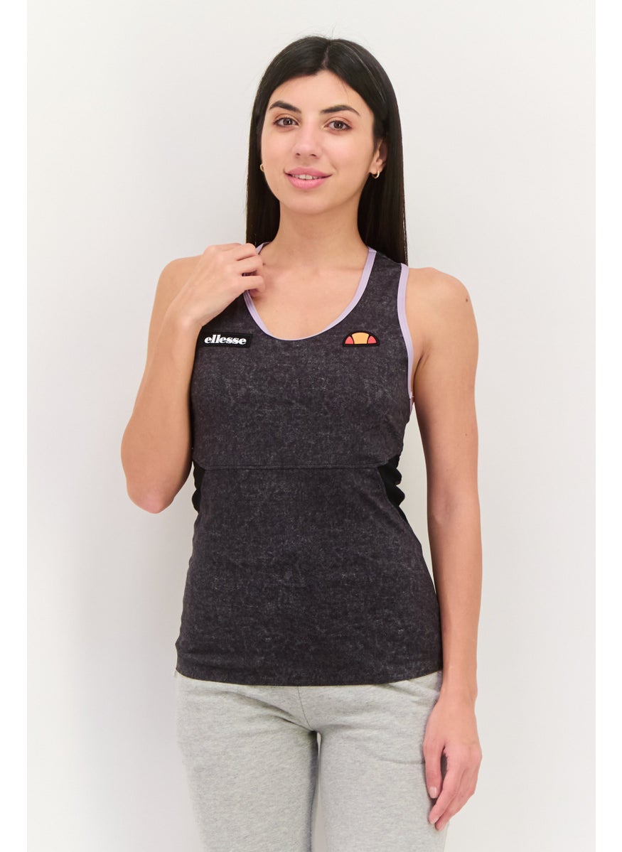 Women Sportswear Fit Sleeveless Training Tank Top, Dark Grey Combo