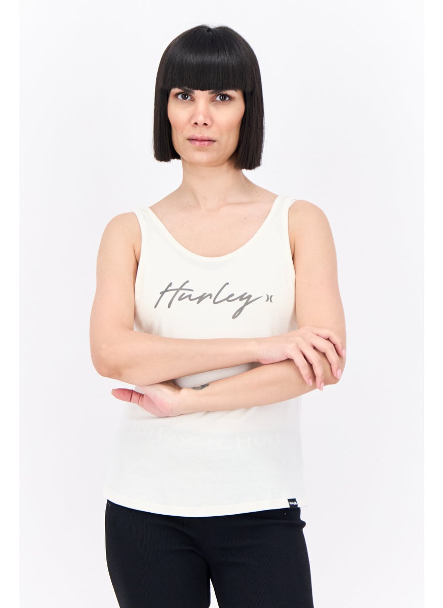 Women Sportswear Fit Sleeveless Outdoor Tank Top, Cream