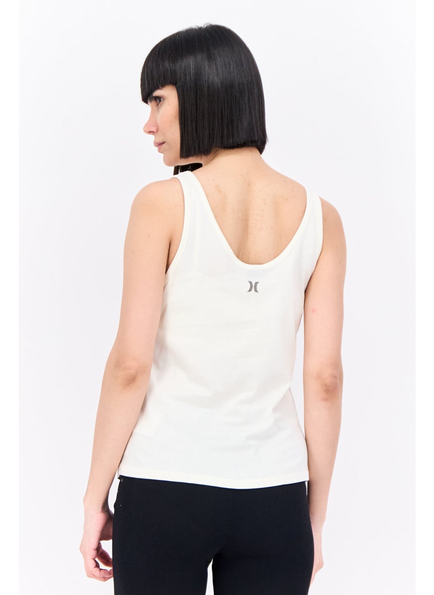 Women Sportswear Fit Sleeveless Outdoor Tank Top, Cream