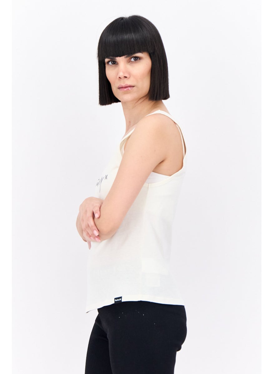Women Sportswear Fit Sleeveless Outdoor Tank Top, Cream