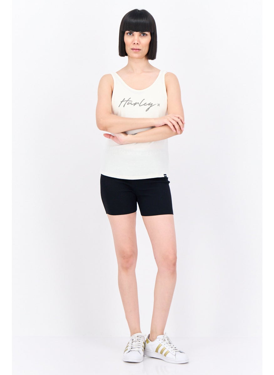 Women Sportswear Fit Sleeveless Outdoor Tank Top, Cream