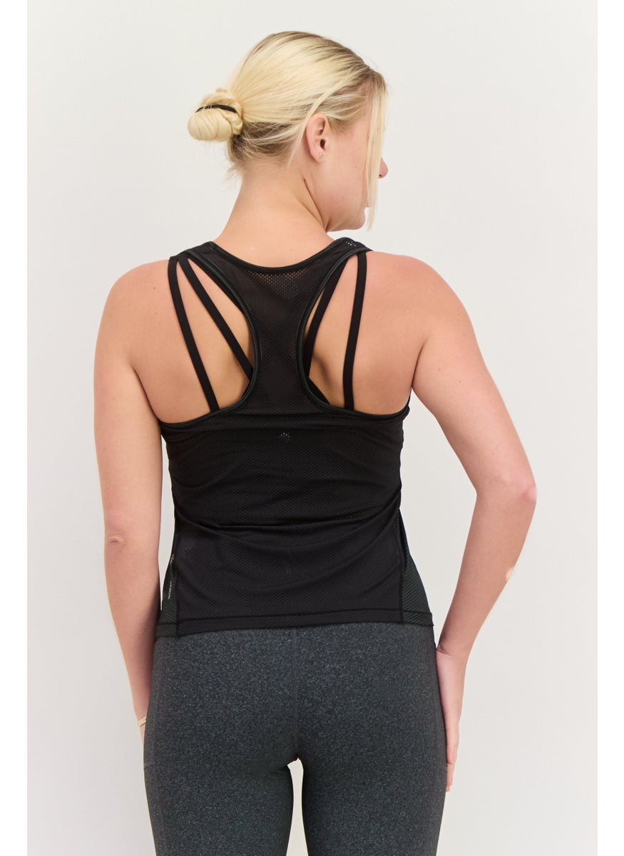 Women Sportswear Fit Sleeveless Training Top, Charcoal