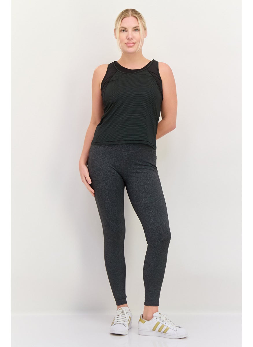 Women Sportswear Fit Sleeveless Training Top, Charcoal