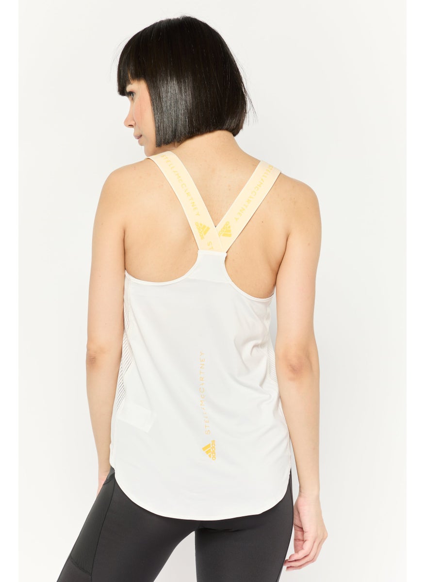 Women Sportswear Fit Sleeveless Training Top, White Combo