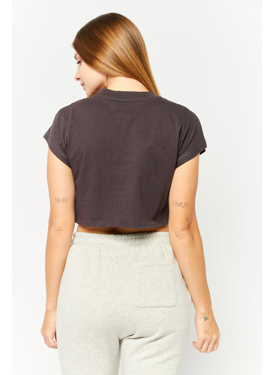 Women Sportswear Fit Short Sleeve Outdoor Top, Grey