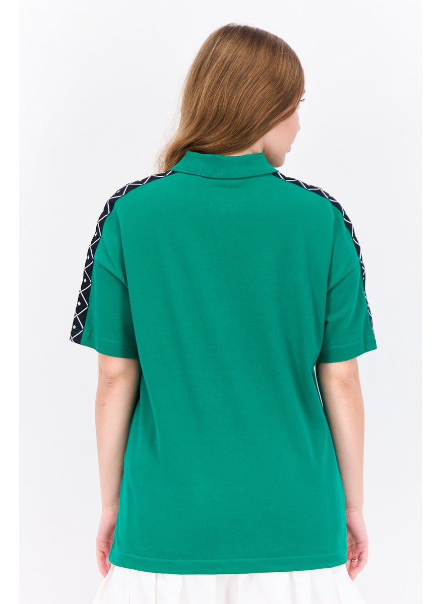 Women Regular Fit Short Sleeves Polo Shirts, Green