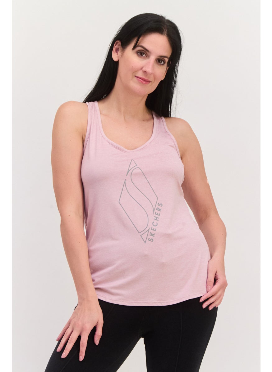 Women Sportswear Fit Sleeveless Training Top, Pink Heather