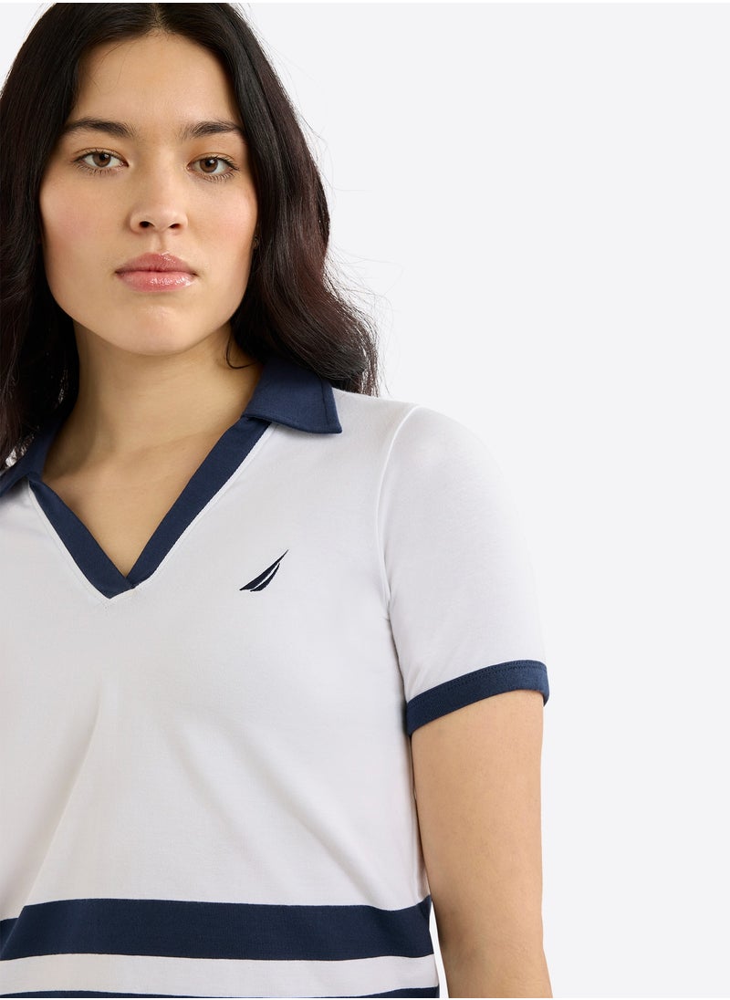 Contrast Striped Regular Fit Cotton Blend Polo Shirt