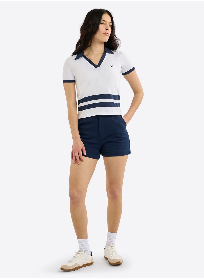 Contrast Striped Regular Fit Cotton Blend Polo Shirt