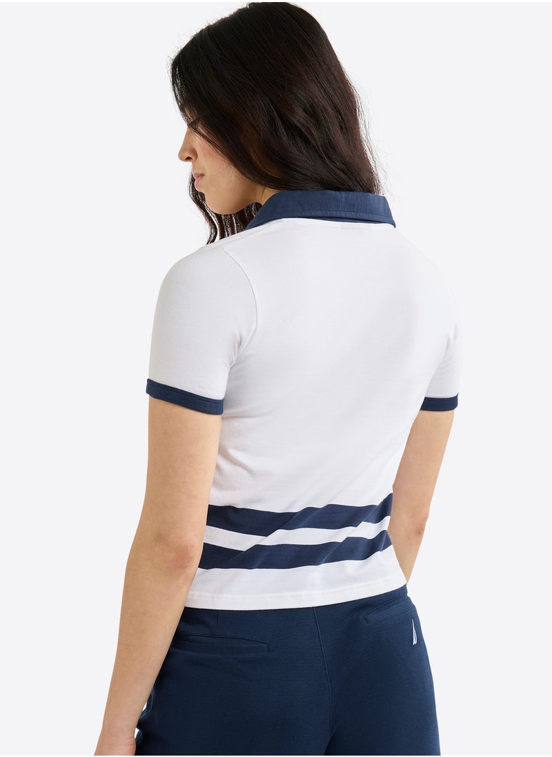 Contrast Striped Regular Fit Cotton Blend Polo Shirt