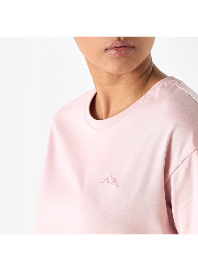 Kappa Logo Embroidered Round Neck T-shirt with Short Sleeves