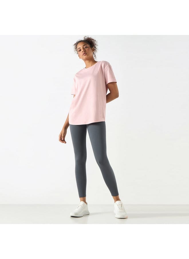 Kappa Logo Embroidered Round Neck T-shirt with Short Sleeves