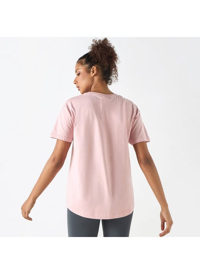 Kappa Logo Embroidered Round Neck T-shirt with Short Sleeves