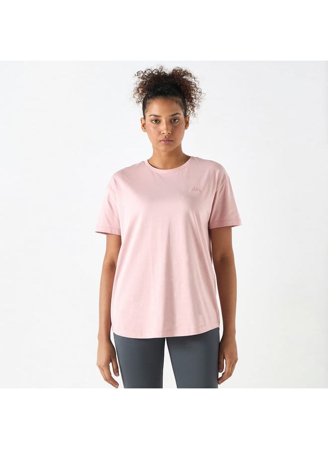 Kappa Logo Embroidered Round Neck T-shirt with Short Sleeves