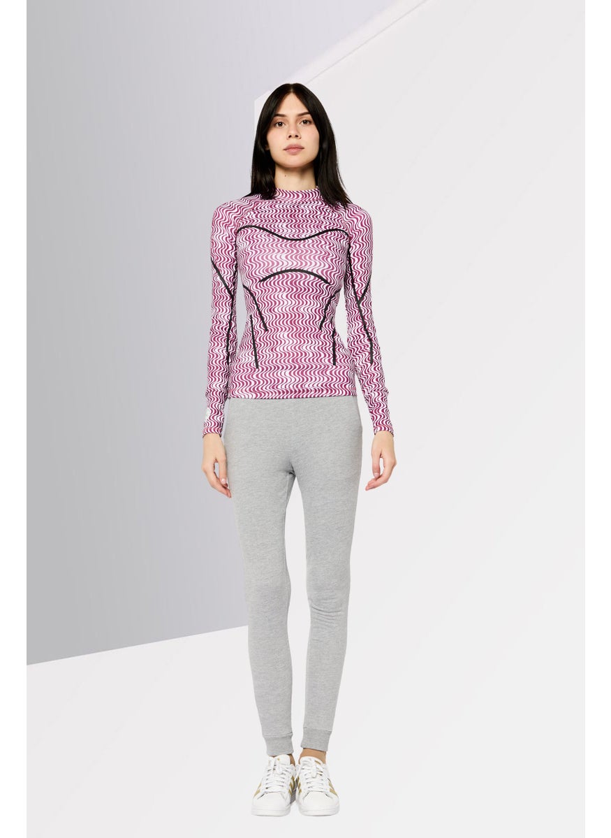 Women Sportswear  Fit Long Sleeves Training Top, Burgundy