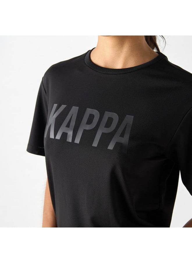 Kappa Logo Print T-Shirt with Short Sleeves