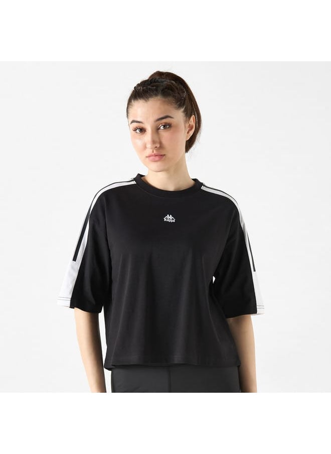 Kappa Logo Embroidered T-shirt with Crew Neck and Short Sleeves