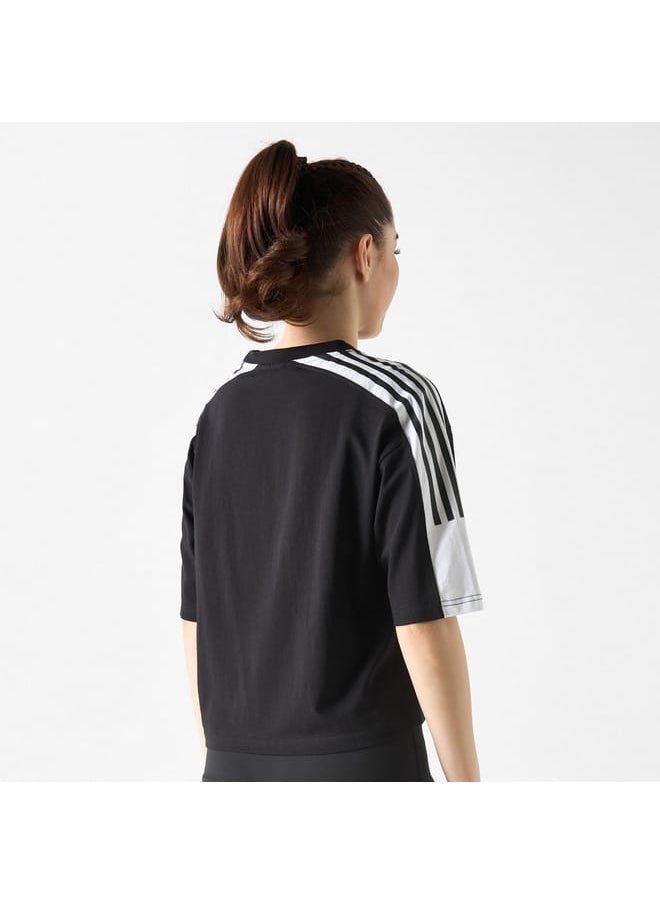 Kappa Logo Embroidered T-shirt with Crew Neck and Short Sleeves