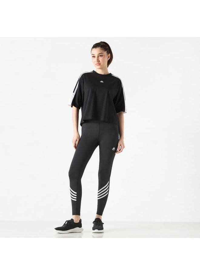 Kappa Logo Embroidered T-shirt with Crew Neck and Short Sleeves