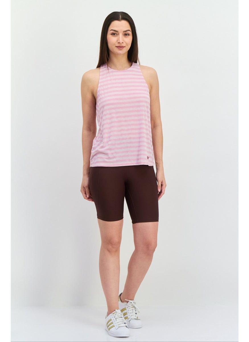 Women Sportswear Fit Short Sleeve Outdoor Tank Top, Pink