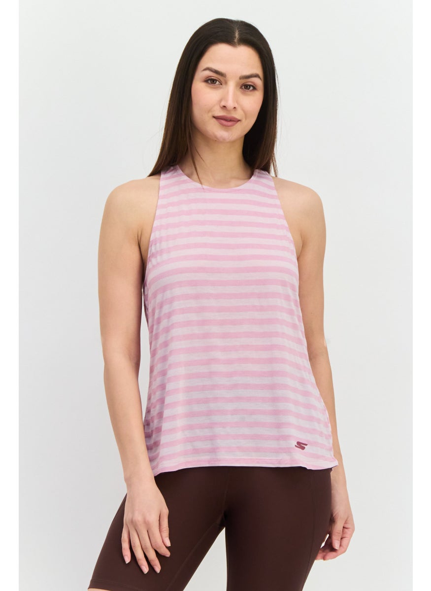 Women Sportswear Fit Short Sleeve Outdoor Tank Top, Pink