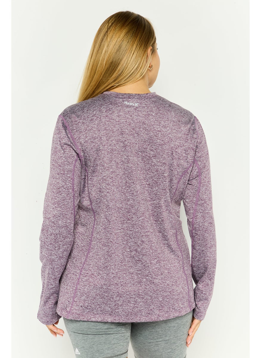 Women Sportswear Fit Long Sleeve Training Top, Purple Heather