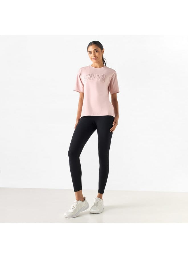 Kappa Logo Detail Crew Neck T-shirt with Short Sleeves