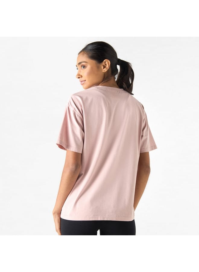 Kappa Logo Detail Crew Neck T-shirt with Short Sleeves