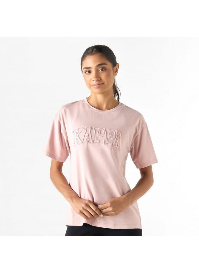 Kappa Logo Detail Crew Neck T-shirt with Short Sleeves