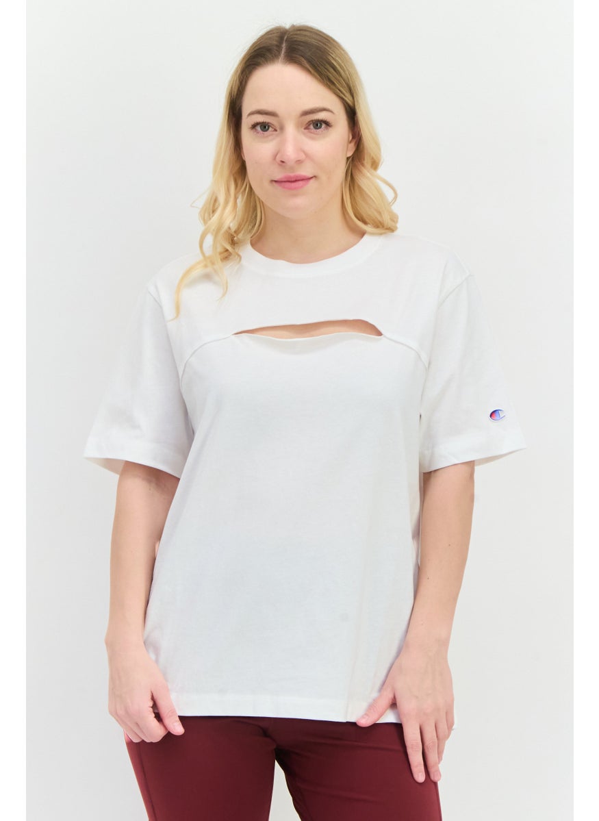 Women Regular Fit Short Sleeves Outdoor Top, White