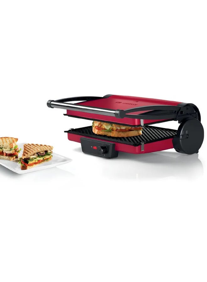 Electric Contact Toaster Grill Steel Body 2000 W TCG4104GB Red