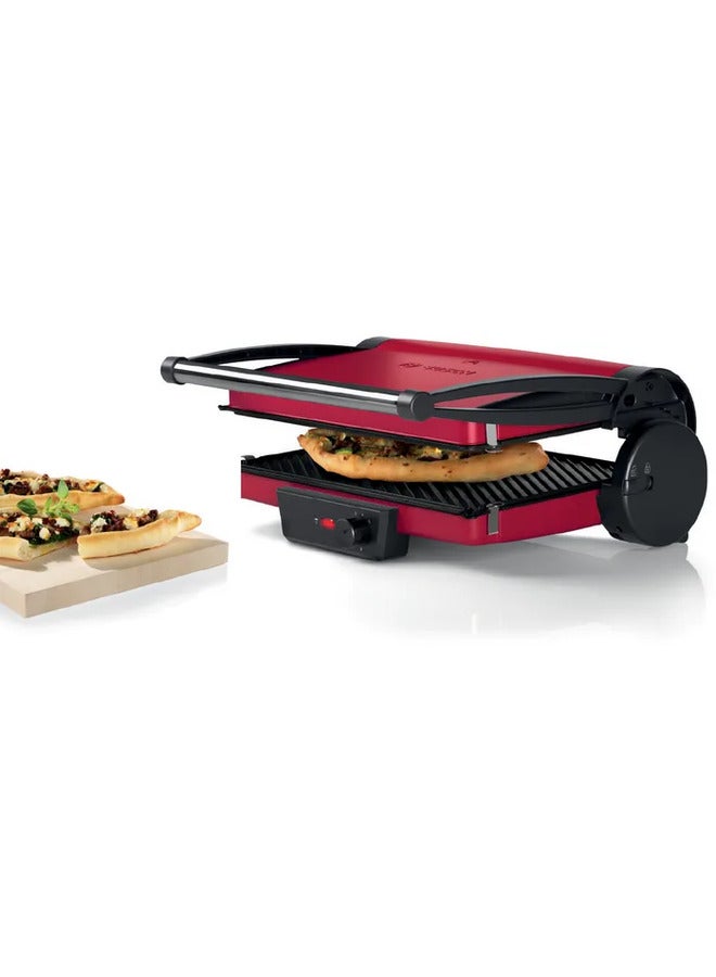 Electric Contact Toaster Grill Steel Body 2000 W TCG4104GB Red