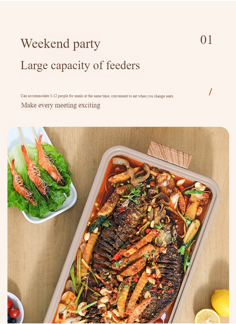 Barbecue Plate-Barbecue Plate 2-in-1, Non-Stick Coated Electric Grill, Portable Multi-functional Electric Grill Smokeless Non-stick Grill Grill Family