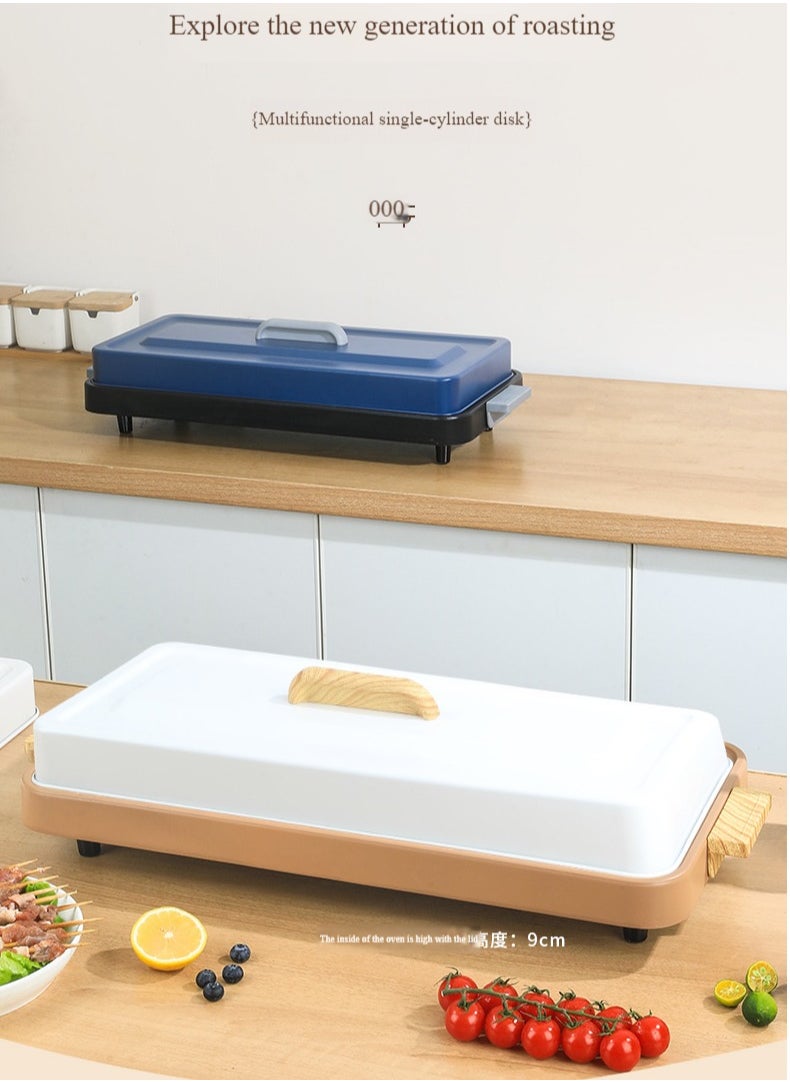 Barbecue Plate-Barbecue Plate 2-in-1, Non-Stick Coated Electric Grill, Portable Multi-functional Electric Grill Smokeless Non-stick Grill Grill Family