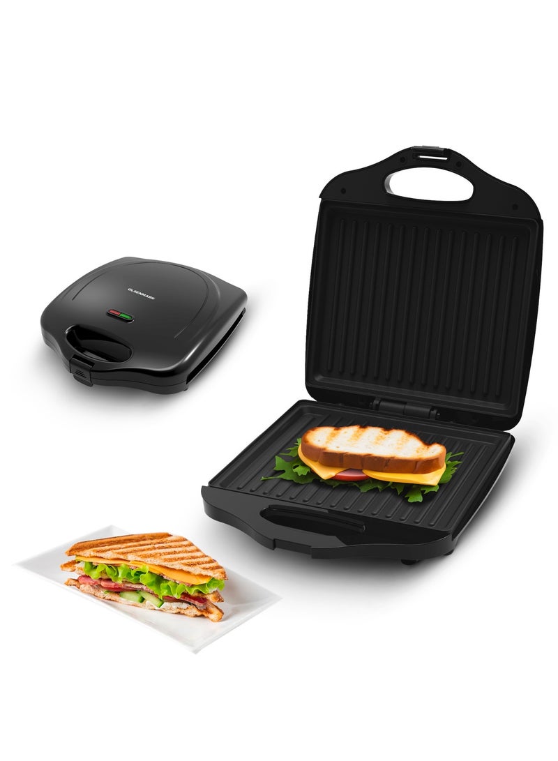 4-Slice Non-Stick Grill-Sandwich & Panini Maker 1400 W OMGM7012 Black