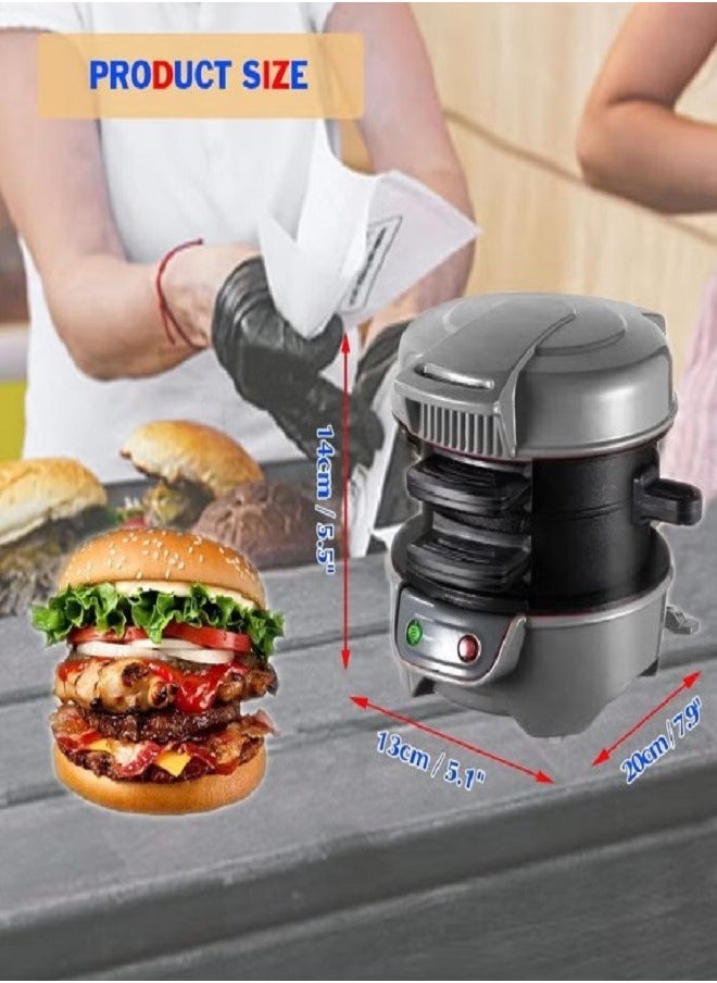 Sandwich Toaster Burger Maker, Panini Press with Egg Rings and Timer, Efficient Non-Stick Heating Plates, for Hamburgers, Waffles Snacks