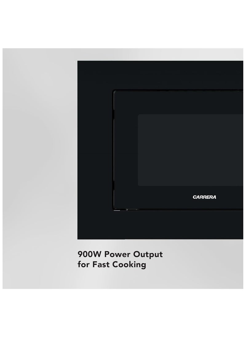 Carrera Built-in Microwave – 900W Power Output, 25L Capacity, Microwave + Grill Function, Stainless Steel Cavity, Defrost, Child Lock, Digital Timer