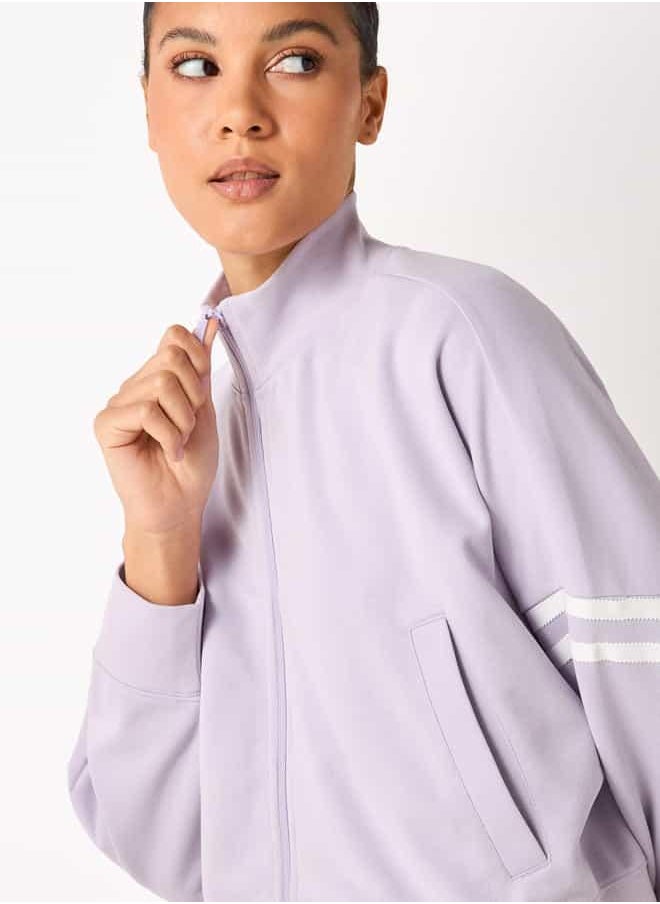 Kappa Striped Jacket with Zip Closure and Long Sleeves