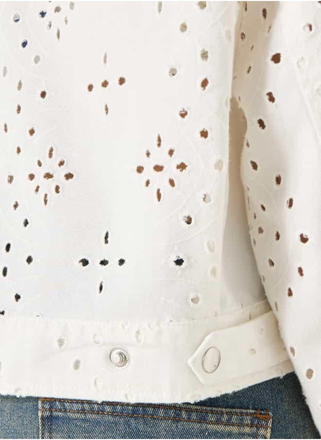 Lee Cooper All-Over Schiffli Detail Zip Through Jacket