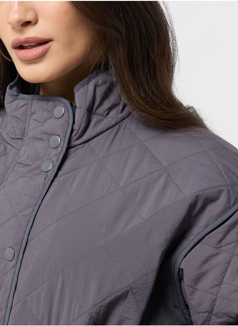 Pocket Detailed Quilted Jacket