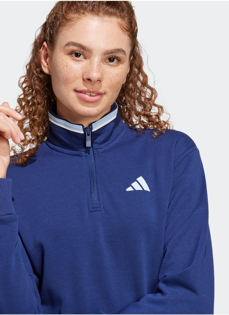 Essentials Color Pop French Terry Crop Quarter-Zip Track Jacket