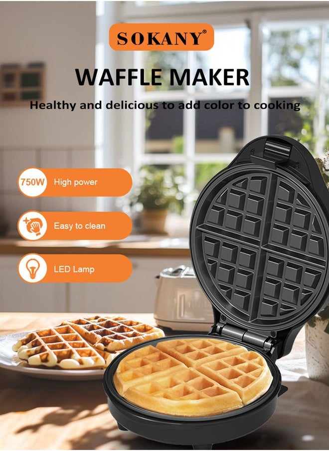 Electric Waffle Maker,750W Waffle Machine,Non Stick Plates & Adjustable Temperature Control,SK-08039