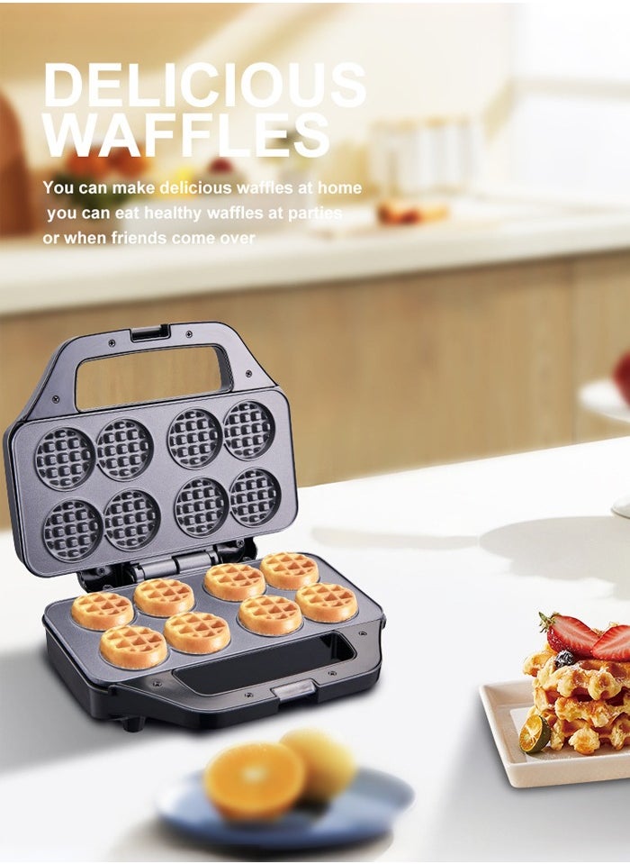 Electric Waffle Maker,850W 8 Slice Non Stick Teflon plates & Adjustable Temperature Control,SK-08085