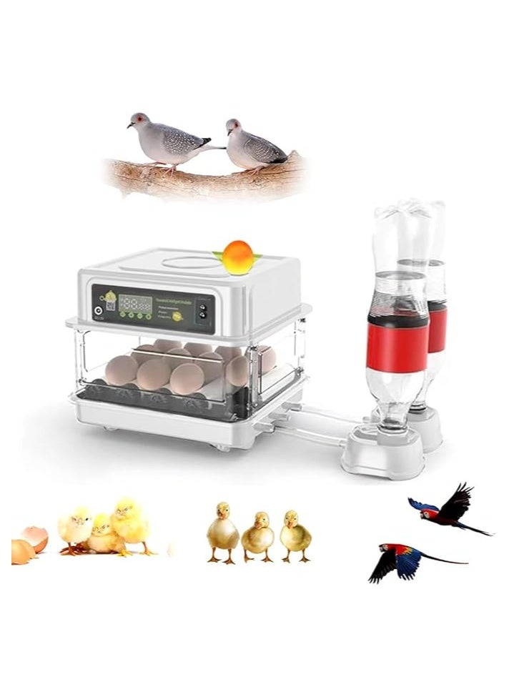 Egg Incubator,Small Household Digital Automatic Incubators for Hatching Parrot/Birds/Chickens/Ducks/Quails and Goose,Built-in Led Candler (24 eggs)