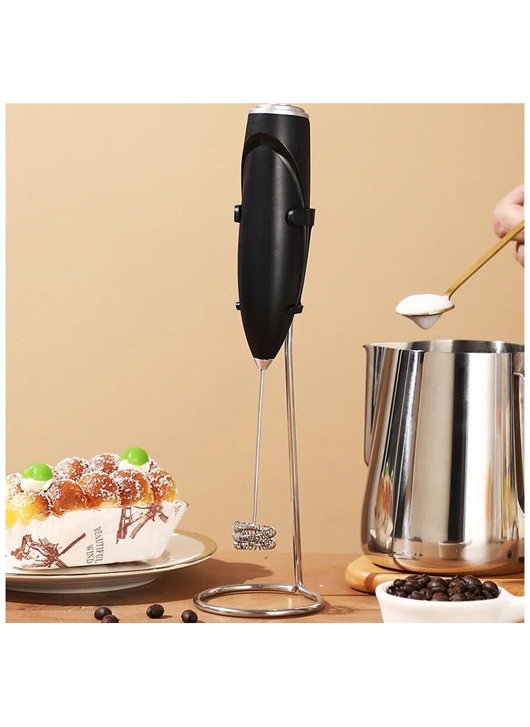 Hand Blender & Frother 3 in 1 - USB Rechargeable Coffee Maker with 3 Speed Milk Frother, Electric Coffee Beater & 3 Stainless Whisk Heads for Latte, Hot Chocolate & More