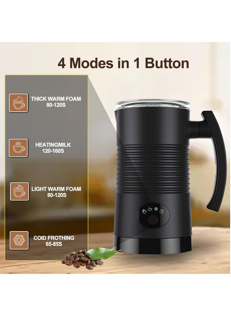 electric milk frother 4 in 1 automatic coffee frother 350ml hot cold milk foamer maker hot chocolate milk 400w auto shut off for coffee latte cappuccino heating milk silent operation